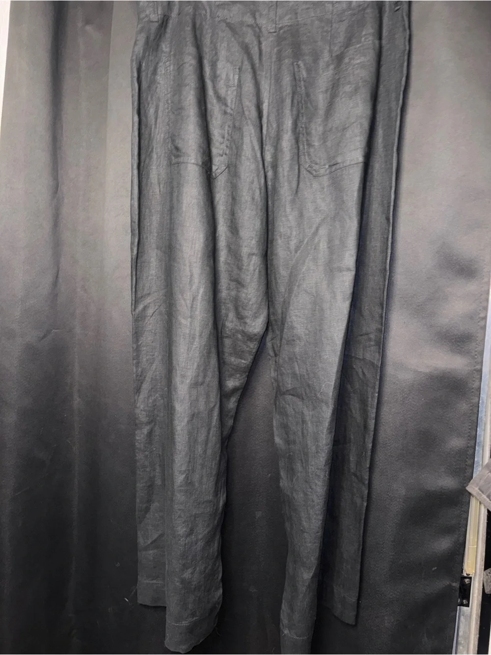 Quince 100% Linen Women’s Black Wide-Leg Trousers